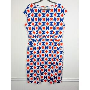 Boden Florrie Dress Floral Cotton Jersey Mosaic Spring Summer Preppy NWT Size 14